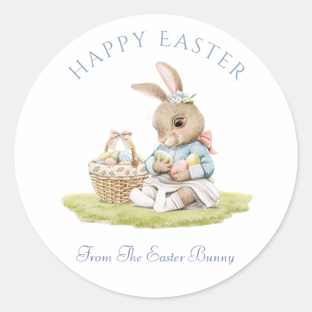 Happy Easter Bunny Stickers with Customization (Front)