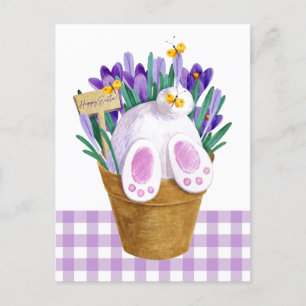 Happy Easter Bunny Tail Postcard