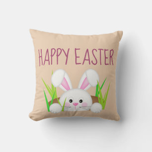 Happy Easter Bunny Throw Pillow