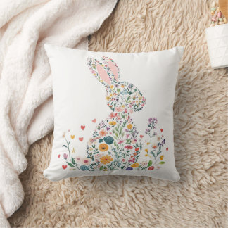 Happy Easter Bunny Throw Pillow