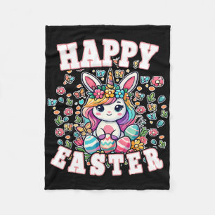 Happy Easter Bunny Unicorn Easter Bunny Boys Toddl Fleece Blanket