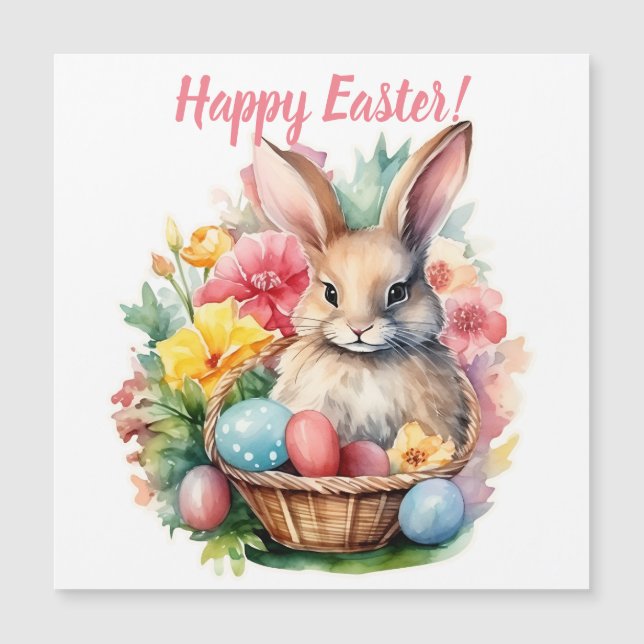 Happy Easter Bunny Watercolor painting (Front)