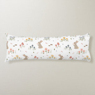 Happy Easter Bunny Wildflowers Cute Kids Bedroom Body Pillow