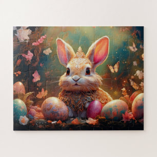 Happy Easter Bunny with Easter eggs Jigsaw Puzzle