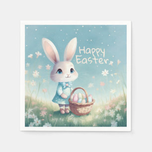 Happy Easter Bunny with Easter eggs Napkin
