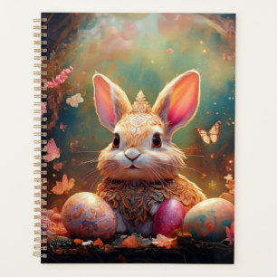 Happy Easter Bunny with Easter eggs Planner