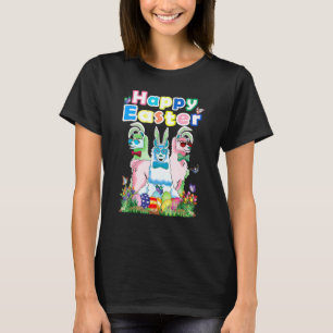 Happy Easter Bunny Womens Llama Easter Egg Outfit  T-Shirt