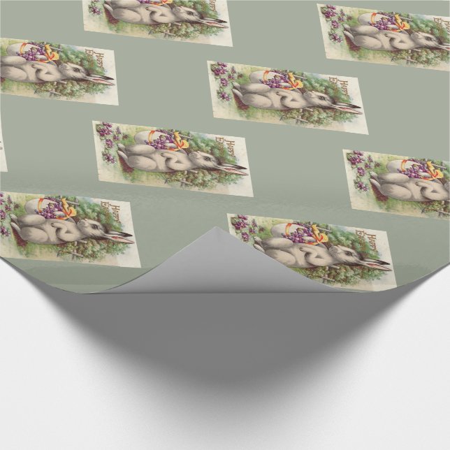 Happy Easter Bunny Wrapping Paper (Corner)