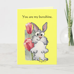 Happy Easter Bunshine Rabbit Tulip Card