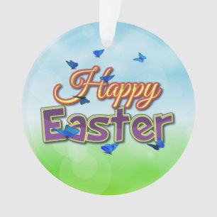 Happy Easter butterflies Ornament