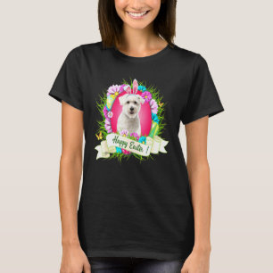 Happy Easter Cairn Terrier Wearing Bunny Ear Eggs  T-Shirt
