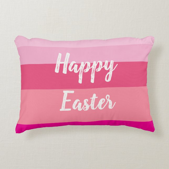 Happy Easter Candy Colours Throw Pillow (Front)