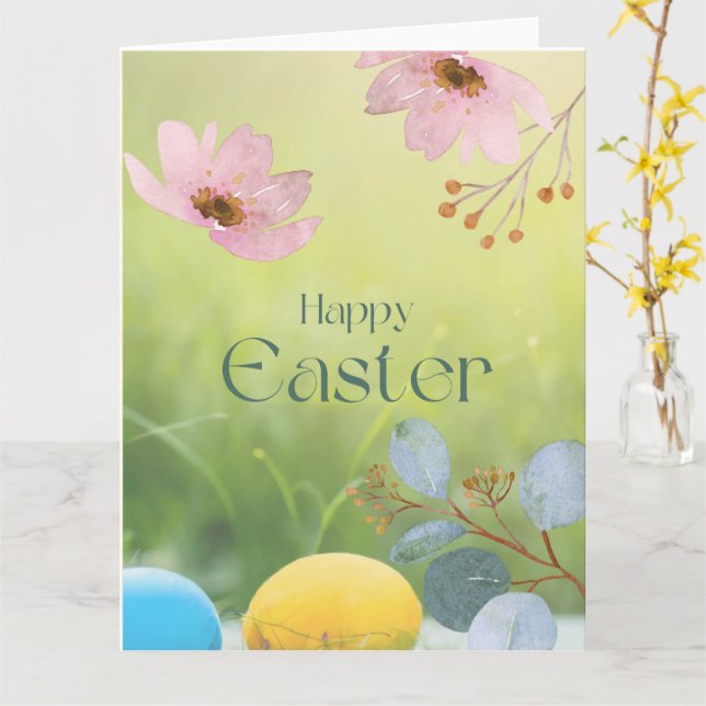 Happy easter card (Yellow Flower)