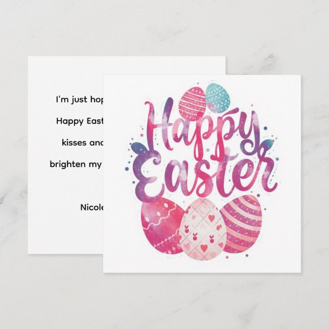 Happy Easter CarD Colourful personalized card (Front/Back)