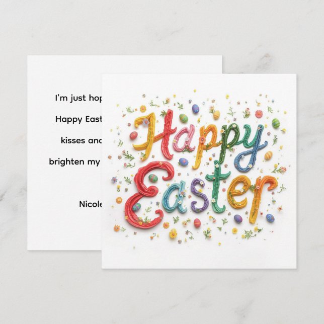 Happy Easter CarD Colourful personalized card (Front/Back)