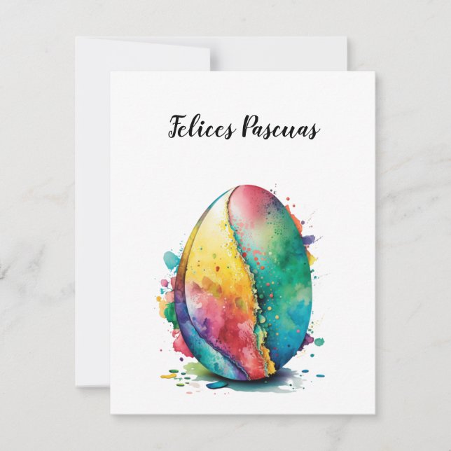 Happy Easter Card Design In Spanish (Front)