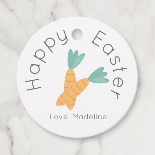Happy Easter Carrot Bunch Favour Tags (Front)