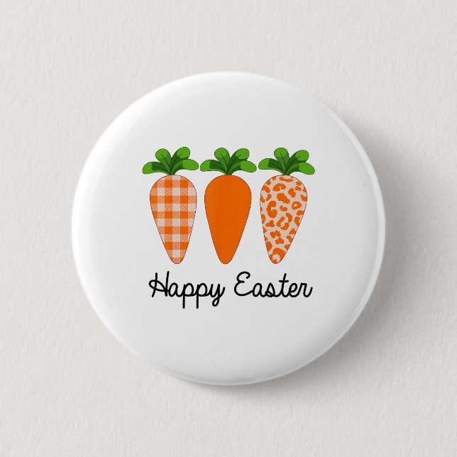 Happy Easter Carrot Cute Easter  2 Inch Round Button (Front)