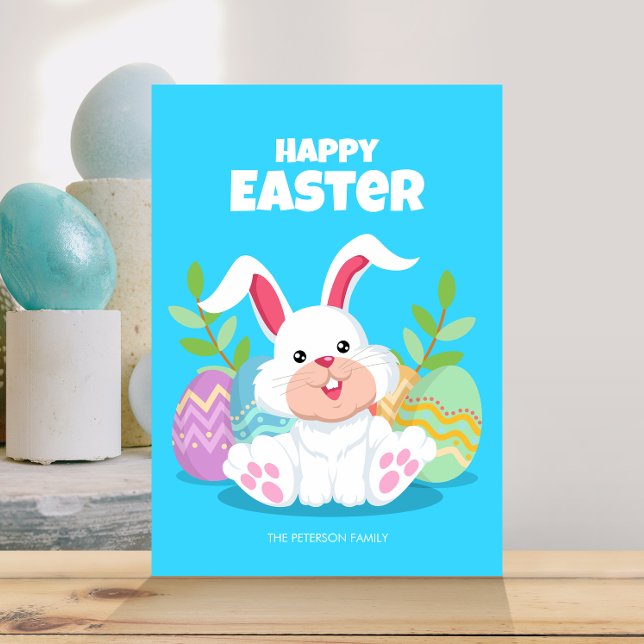 Happy Easter | Cartoon Bunny & Easter Eggs Invitation (Creator Uploaded)