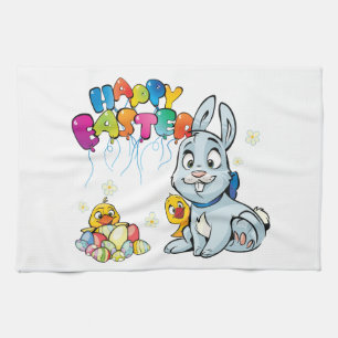 Happy Easter Cartoon Kitchen Towel