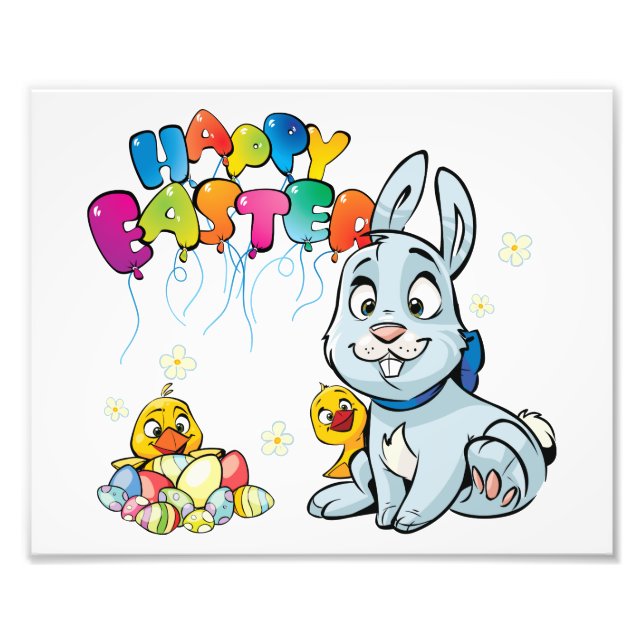 Happy Easter Cartoon Photo Print (Front)