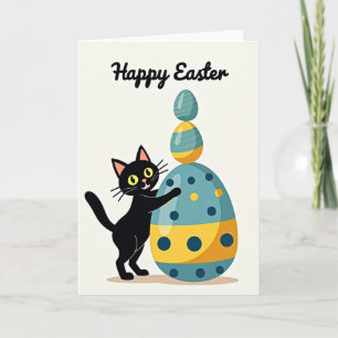Happy Easter Cat Egg Stack Card