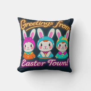 Happy Easter Celebration Throw Pillow