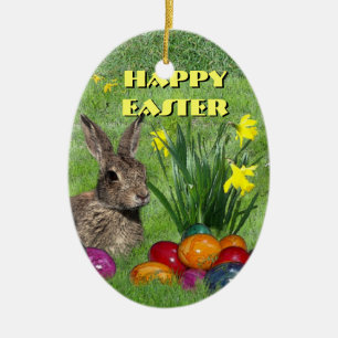 Happy Easter Ceramic Ornament