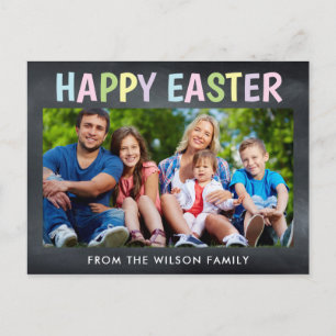 Happy Easter Chalkboard Photo Postcard