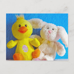 Happy Easter Chick + Bunny Holiday Postcard