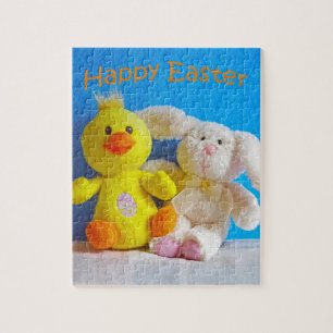 Happy Easter Chick + Bunny Jigsaw Puzzle