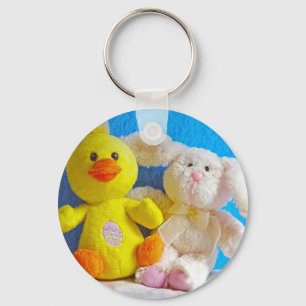 Happy Easter Chick + Bunny Keychain