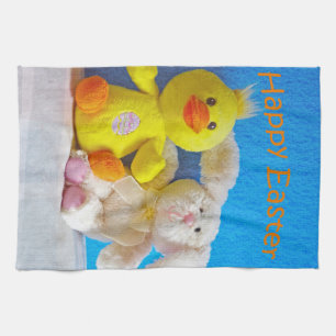 Happy Easter Chick + Bunny Kitchen Towel