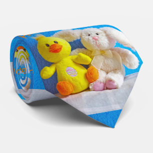 Happy Easter Chick + Bunny Tie