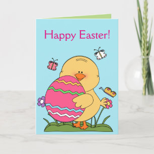 Happy Easter Chick Greeting Card