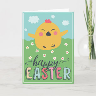 Happy Easter chick holiday card