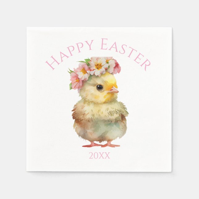 Happy Easter Chick Napkin (Front)