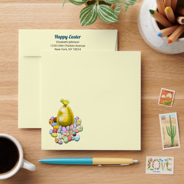 Happy Easter Chicken Envelope (Desk)