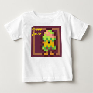 Happy Easter chicken in egg pixelart Baby T-Shirt