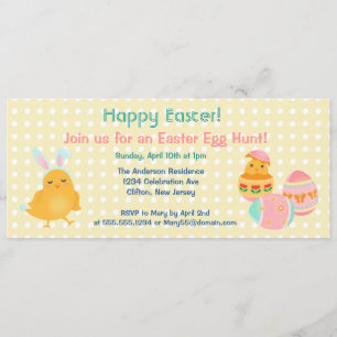 Happy Easter Chicks Easter Egg Hunt Invitation