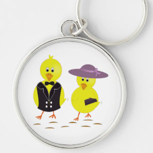 "HAPPY EASTER" CHICKS KEYCHAIN