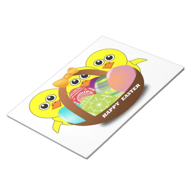 "HAPPY EASTER" CHICKS NOTEPAD (Angled)