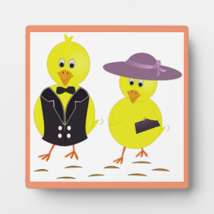 "HAPPY EASTER" CHICKS PLAQUE
