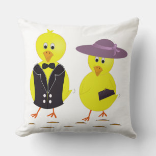 "HAPPY EASTER" CHICKS THROW PILLOW