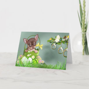 Happy Easter Chihuahua Puppy Holiday Card
