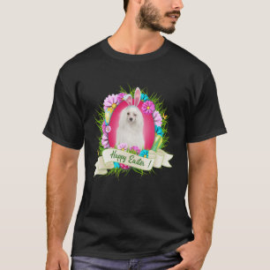 Happy Easter Chinese Crested Wearing Bunny Ear Egg T-Shirt