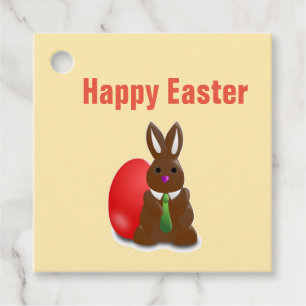 Happy easter chocolate bunny favour tags
