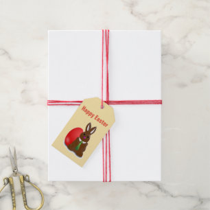 Happy easter chocolate bunny gift tags