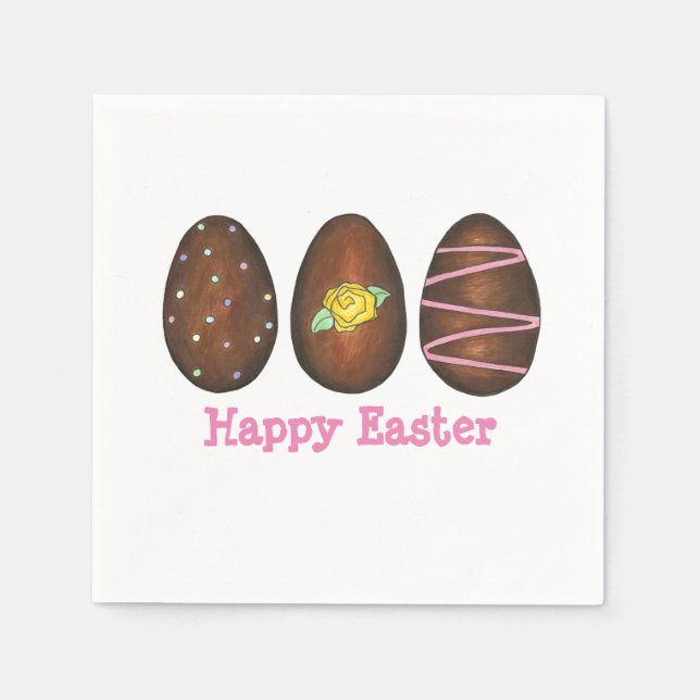 Happy Easter Chocolate Buttercream Egg Candies Napkin (Front)