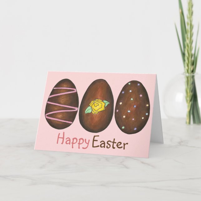 Happy Easter Chocolate Buttercream Egg Candy Holiday Card (Front)